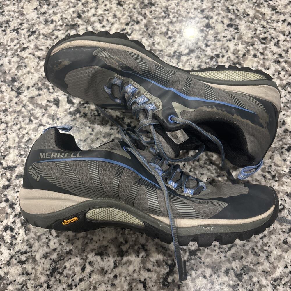 Size 7.5 Merrell Womens Siren Edge 3 Gray/blue Hiking Sneakers Shoes Worn once